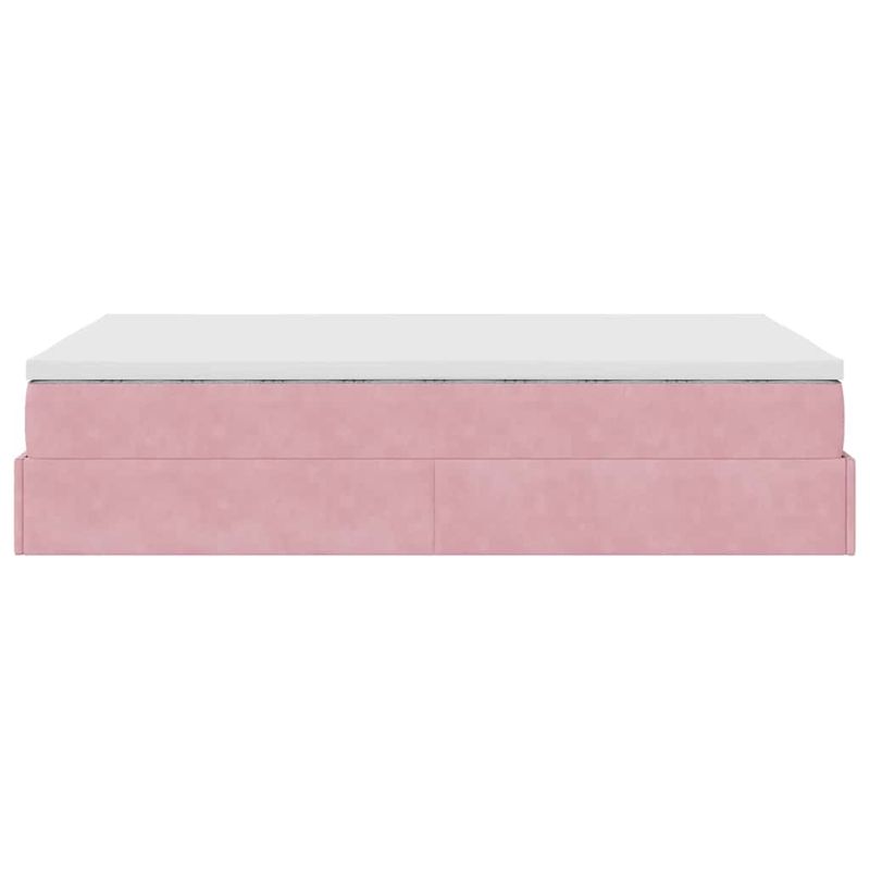 Casa si Gradina - Mobilier - Paturi si accesorii - Paturi - Cadru de pat otoman cu saltea roz 120x190 cm catifea - Infinity.ro