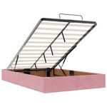 Casa si Gradina - Mobilier - Paturi si accesorii - Paturi - Cadru de pat otoman cu saltea roz 120x190 cm catifea - Infinity.ro