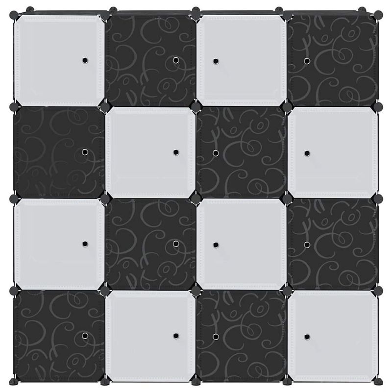 Casa si Gradina - Mobilier - Organizare si depozitare - Organizator incaltaminte - Organizator cuburi depozitare cu 16 cuburi si tije de agatat PP - Infinity.ro