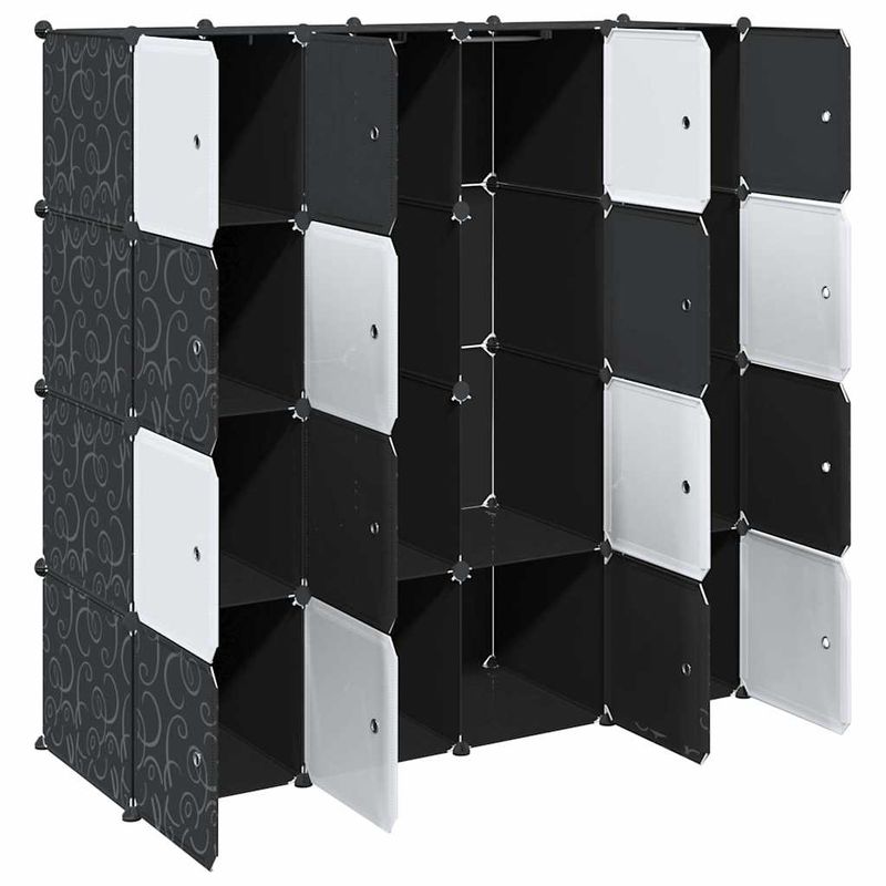 Casa si Gradina - Mobilier - Organizare si depozitare - Organizator incaltaminte - Organizator cuburi depozitare cu 16 cuburi si tije de agatat PP - Infinity.ro