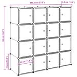 Casa si Gradina - Mobilier - Organizare si depozitare - Organizator incaltaminte - Organizator cuburi depozitare cu 16 cuburi si tije de agatat PP - Infinity.ro