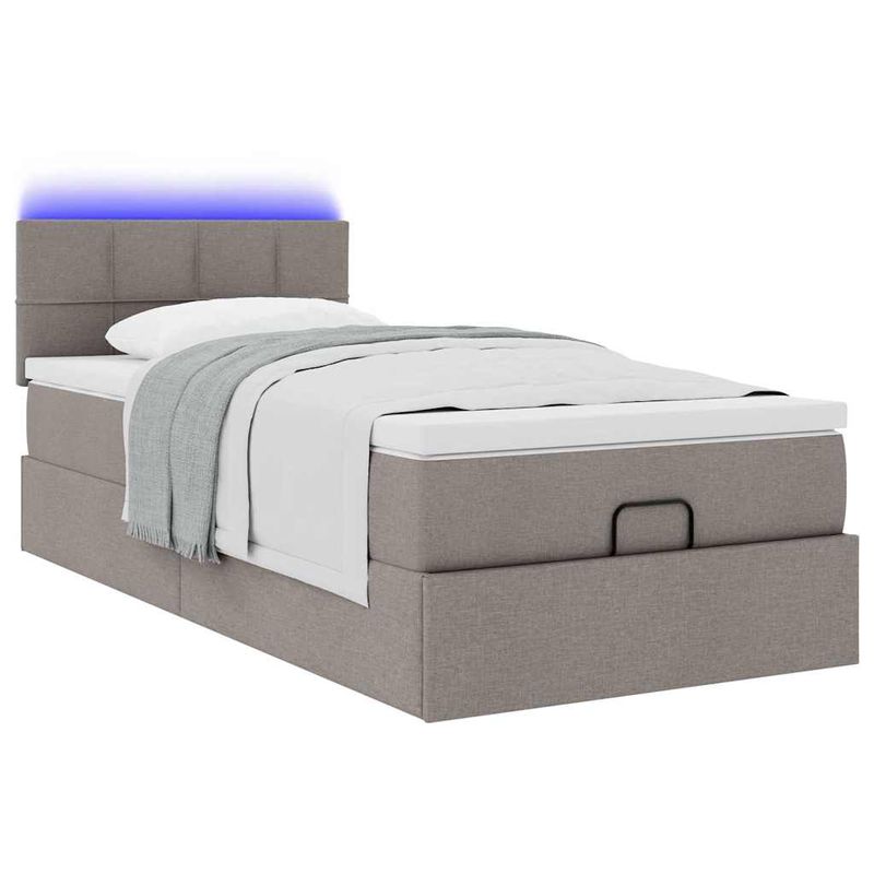 Casa si Gradina - Mobilier - Paturi si accesorii - Paturi - Cadru de pat otoman cu saltea Taupe 80x200cm Material - Infinity.ro