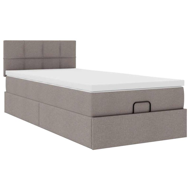Casa si Gradina - Mobilier - Paturi si accesorii - Paturi - Cadru de pat otoman cu saltea Taupe 80x200cm Material - Infinity.ro