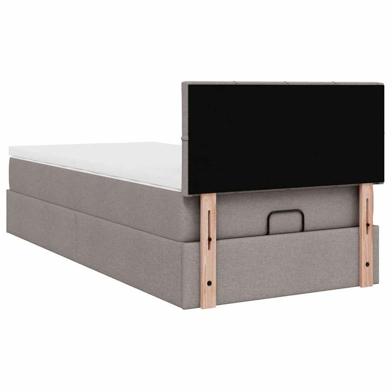 Casa si Gradina - Mobilier - Paturi si accesorii - Paturi - Cadru de pat otoman cu saltea Taupe 80x200cm Material - Infinity.ro