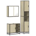 Casa si Gradina - Mobilier - Seturi de mobilier - Seturi baie - Set mobilier de baie, 3 piese, stejar sonoma, lemn prelucrat - Infinity.ro