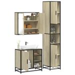 Casa si Gradina - Mobilier - Seturi de mobilier - Seturi baie - Set mobilier de baie, 3 piese, stejar sonoma, lemn prelucrat - Infinity.ro