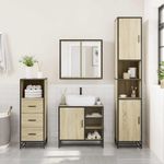 Casa si Gradina - Mobilier - Seturi de mobilier - Seturi baie - Set mobilier de baie, 3 piese, stejar sonoma, lemn prelucrat - Infinity.ro