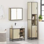 Casa si Gradina - Mobilier - Seturi de mobilier - Seturi baie - Set mobilier de baie, 3 piese, stejar sonoma, lemn prelucrat - Infinity.ro