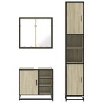 Casa si Gradina - Mobilier - Seturi de mobilier - Seturi baie - Set mobilier de baie, 3 piese, stejar sonoma, lemn prelucrat - Infinity.ro