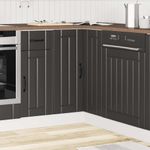 Casa si Gradina - Mobilier - Comode si corpuri - Corpuri bucatarie - Dulap de baza pe colt de bucatarie „Lucca” lemn negru prelucrat - Infinity.ro
