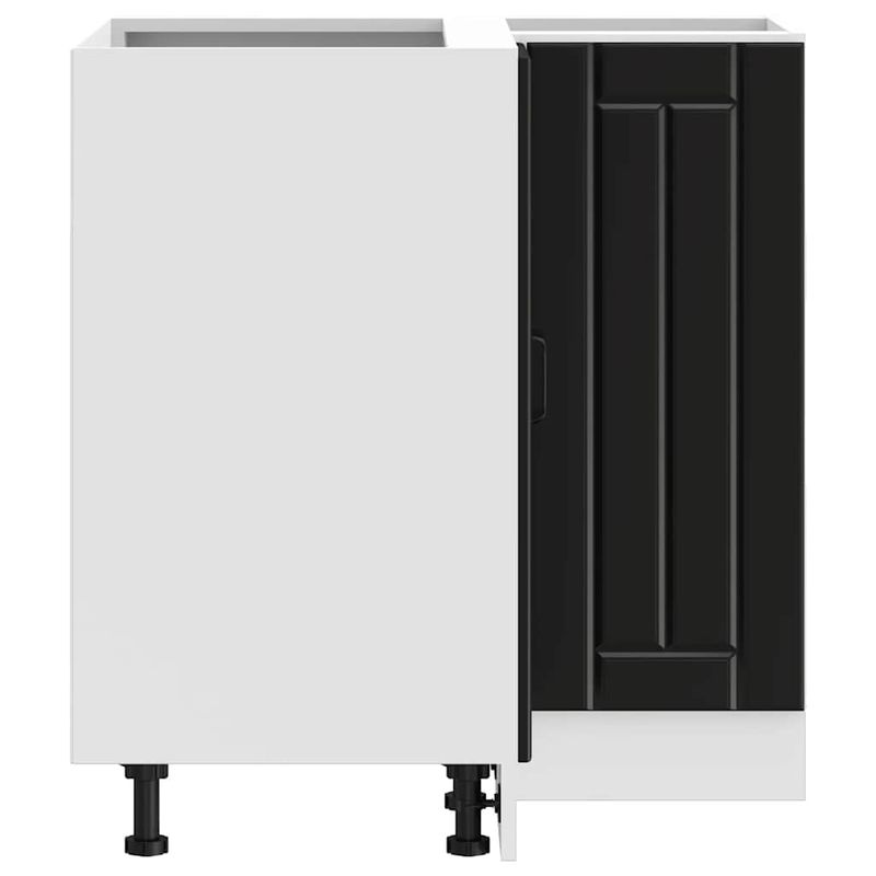 Casa si Gradina - Mobilier - Comode si corpuri - Corpuri bucatarie - Dulap de baza pe colt de bucatarie „Lucca” lemn negru prelucrat - Infinity.ro
