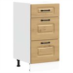 Casa si Gradina - Mobilier - Comode si corpuri - Corpuri bucatarie - Dulap de baza de bucatarie „Kalmar” stejar artizanal lemn, model 1x dulap inferior (3 sertare), mărime 40x46x81.5 cm - Infinity.ro