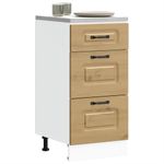 Casa si Gradina - Mobilier - Comode si corpuri - Corpuri bucatarie - Dulap de baza de bucatarie „Kalmar” stejar artizanal lemn, model 1x dulap inferior (3 sertare), mărime 40x46x81.5 cm - Infinity.ro