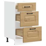 Casa si Gradina - Mobilier - Comode si corpuri - Corpuri bucatarie - Dulap de baza de bucatarie „Kalmar” stejar artizanal lemn, model 1x dulap inferior (3 sertare), mărime 40x46x81.5 cm - Infinity.ro