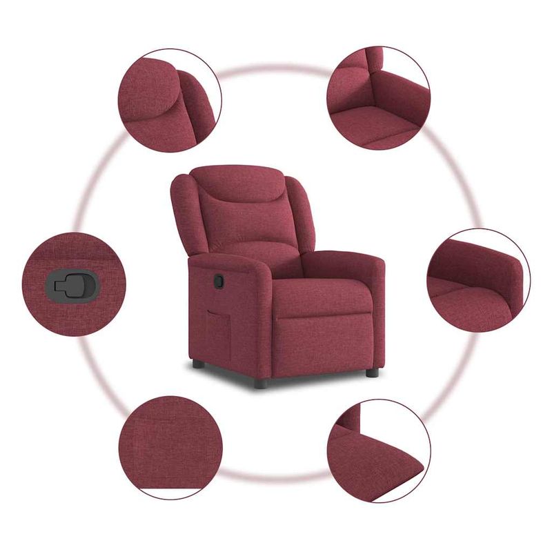 Casa si Gradina - Mobilier - Scaune si fotolii - Fotolii - Fotoliu rabatabil, rosu vin, material textil - Infinity.ro