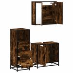Casa si Gradina - Mobilier - Seturi de mobilier - Seturi baie - Set mobilier de baie, 3 piese, stejar fumuriu, lemn prelucrat - Infinity.ro