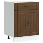 Casa si Gradina - Mobilier - Comode si corpuri - Corpuri bucatarie - Dulap de baza de bucatarie „Lucca” din lemn de stejar maro, mărime 60x46x81.5 cm, model 1x dulap inferior (2 uși 1 sertar) - Infinity.ro