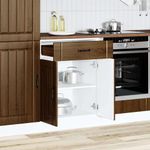 Casa si Gradina - Mobilier - Comode si corpuri - Corpuri bucatarie - Dulap de baza de bucatarie „Lucca” din lemn de stejar maro, mărime 60x46x81.5 cm, model 1x dulap inferior (2 uși 1 sertar) - Infinity.ro