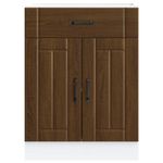 Casa si Gradina - Mobilier - Comode si corpuri - Corpuri bucatarie - Dulap de baza de bucatarie „Lucca” din lemn de stejar maro, mărime 60x46x81.5 cm, model 1x dulap inferior (2 uși 1 sertar) - Infinity.ro