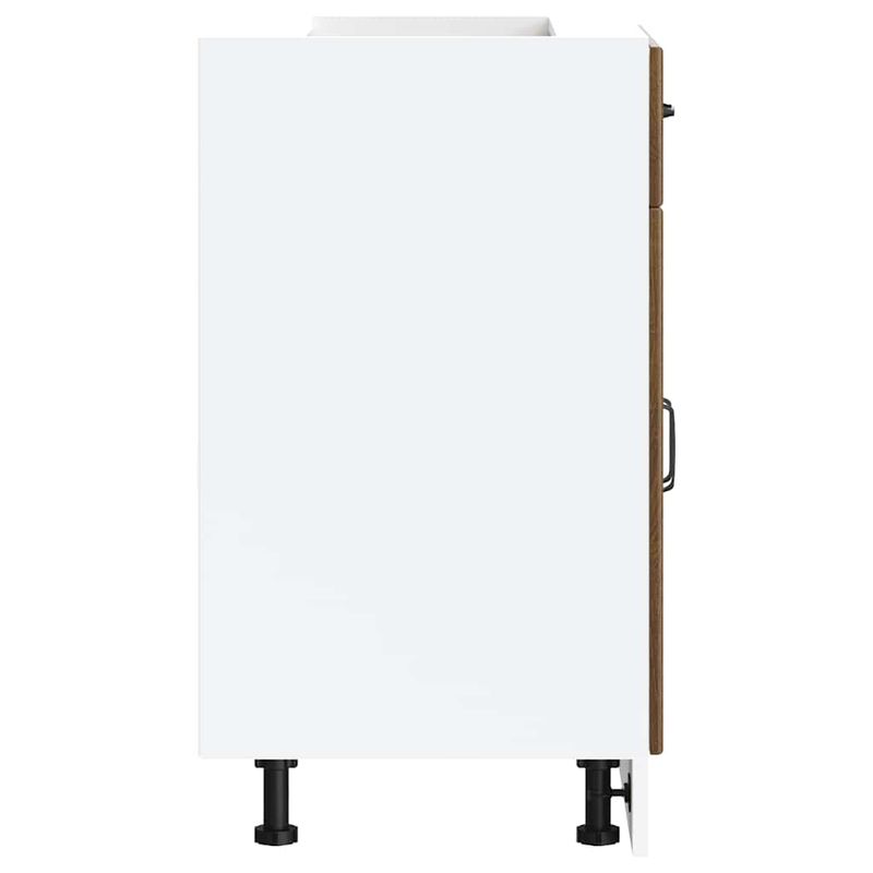 Casa si Gradina - Mobilier - Comode si corpuri - Corpuri bucatarie - Dulap de baza de bucatarie „Lucca” din lemn de stejar maro, mărime 60x46x81.5 cm, model 1x dulap inferior (2 uși 1 sertar) - Infinity.ro