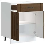 Casa si Gradina - Mobilier - Comode si corpuri - Corpuri bucatarie - Dulap de baza de bucatarie „Lucca” din lemn de stejar maro, mărime 60x46x81.5 cm, model 1x dulap inferior (2 uși 1 sertar) - Infinity.ro
