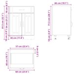 Casa si Gradina - Mobilier - Comode si corpuri - Corpuri bucatarie - Dulap de baza de bucatarie „Lucca” din lemn de stejar maro, mărime 60x46x81.5 cm, model 1x dulap inferior (2 uși 1 sertar) - Infinity.ro
