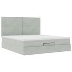 Casa si Gradina - Mobilier - Paturi si accesorii - Paturi - Cadru de pat otoman cu saltele Gri deschis 180x200cm catifea - Infinity.ro