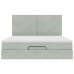 Casa si Gradina - Mobilier - Paturi si accesorii - Paturi - Cadru de pat otoman cu saltele Gri deschis 180x200cm catifea - Infinity.ro