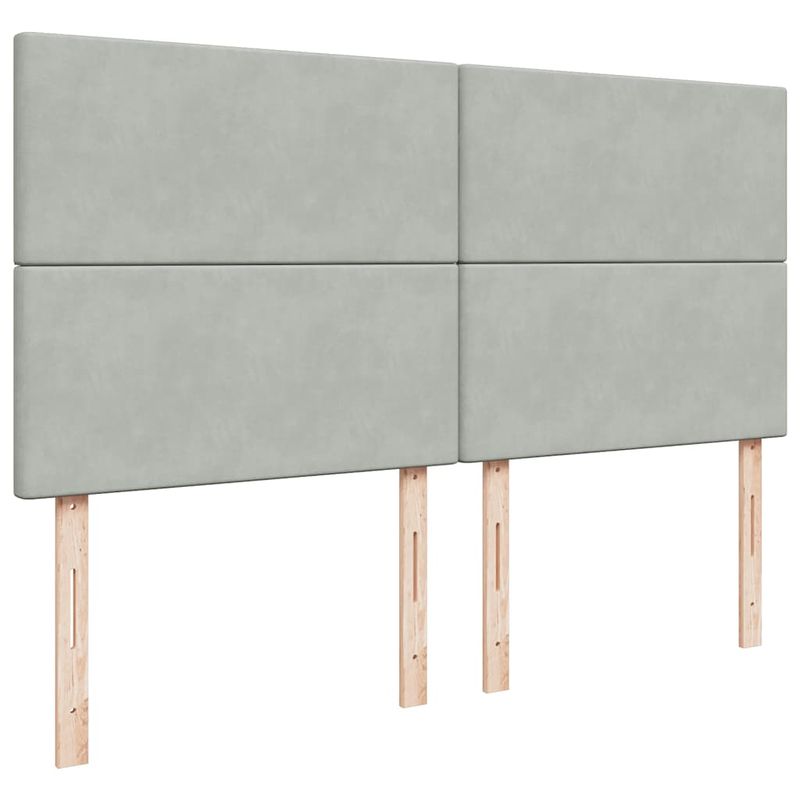 Casa si Gradina - Mobilier - Paturi si accesorii - Paturi - Cadru de pat otoman cu saltele Gri deschis 180x200cm catifea - Infinity.ro