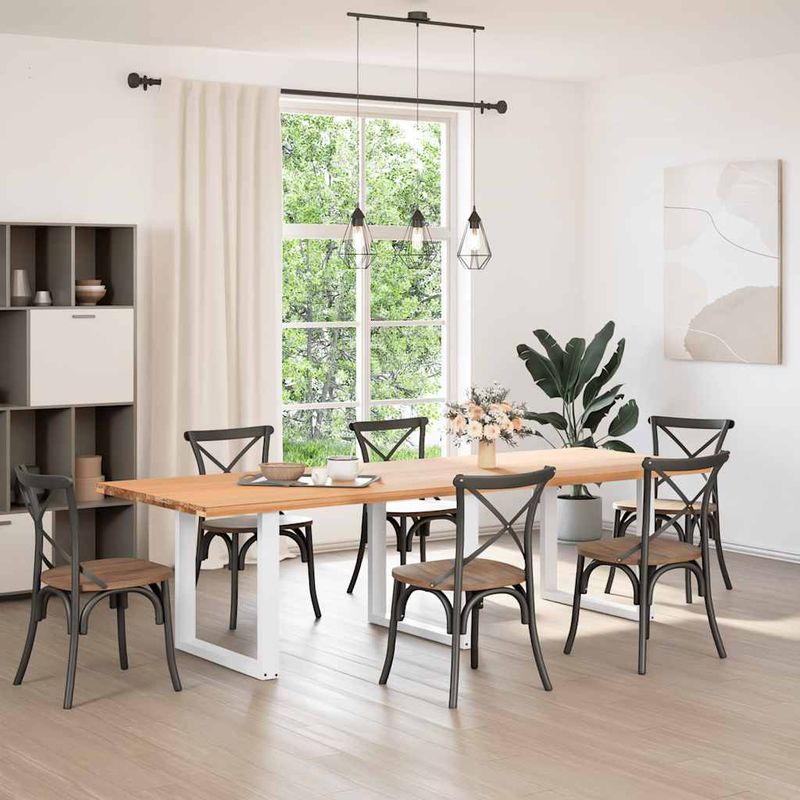 Casa si Gradina - Mobilier - Feronerie si accesorii mobila - Picioare masuta cafea in forma U 3 buc alb 90x(72-73) cm otel - Infinity.ro