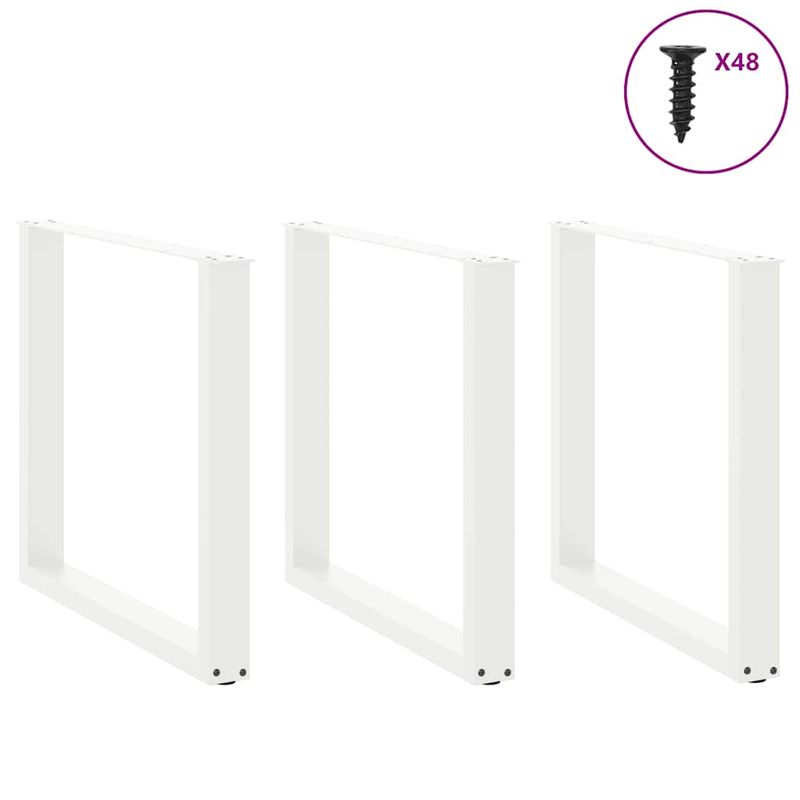 Casa si Gradina - Mobilier - Feronerie si accesorii mobila - Picioare masuta cafea in forma U 3 buc alb 90x(72-73) cm otel - Infinity.ro