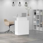 Casa si Gradina - Mobilier - Mese si birouri - Birouri - Birou de receptie alb 100x40x104 cm din lemn prelucrat - Infinity.ro