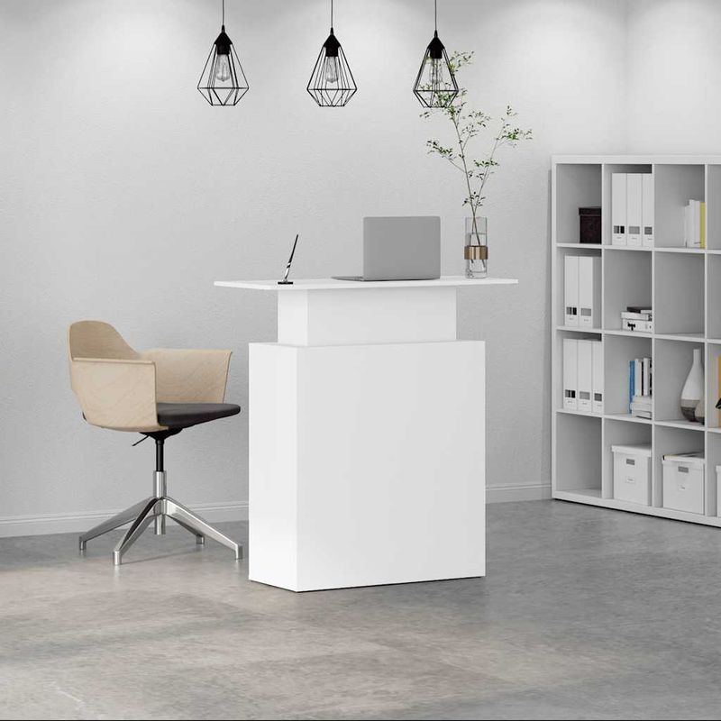 Casa si Gradina - Mobilier - Mese si birouri - Birouri - Birou de receptie alb 100x40x104 cm din lemn prelucrat - Infinity.ro