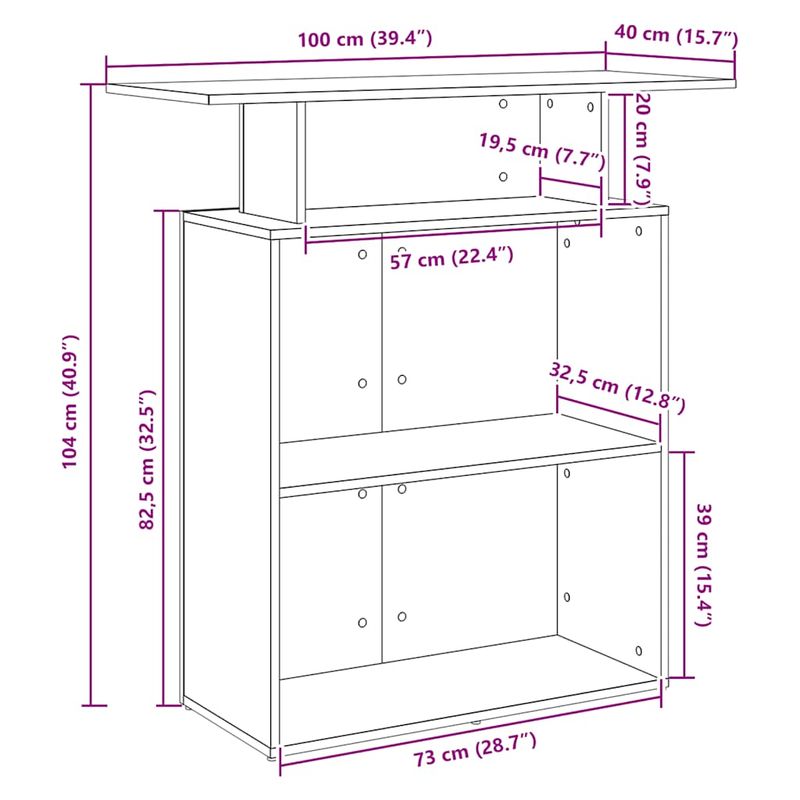 Casa si Gradina - Mobilier - Mese si birouri - Birouri - Birou de receptie alb 100x40x104 cm din lemn prelucrat - Infinity.ro