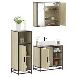 Casa si Gradina - Mobilier - Seturi de mobilier - Seturi baie - Set mobilier de baie, 3 piese, stejar sonoma, lemn prelucrat - Infinity.ro