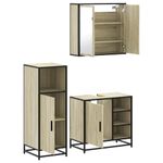 Casa si Gradina - Mobilier - Seturi de mobilier - Seturi baie - Set mobilier de baie, 3 piese, stejar sonoma, lemn prelucrat - Infinity.ro