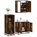 Casa si Gradina - Mobilier - Seturi de mobilier - Seturi baie - Set mobilier de baie, 3 piese, stejar fumuriu, lemn prelucrat - Infinity.ro