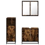 Casa si Gradina - Mobilier - Seturi de mobilier - Seturi baie - Set mobilier de baie, 3 piese, stejar fumuriu, lemn prelucrat - Infinity.ro