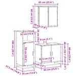 Casa si Gradina - Mobilier - Seturi de mobilier - Seturi baie - Set mobilier de baie, 3 piese, stejar fumuriu, lemn prelucrat - Infinity.ro