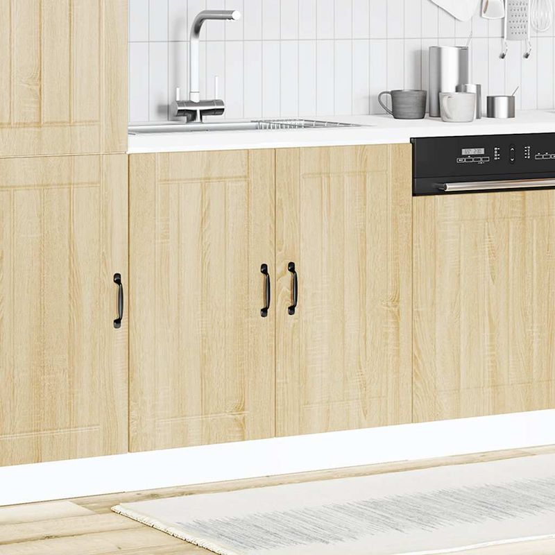 Casa si Gradina - Mobilier - Comode si corpuri - Corpuri bucatarie - Dulap baza pentru chiuveta „Lucca” Lemn prelucrat stejar Sonoma, model 1x dulap inferior (2 uși), mărime 80x46x81.5 cm - Infinity.ro