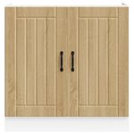 Casa si Gradina - Mobilier - Comode si corpuri - Corpuri bucatarie - Dulap baza pentru chiuveta „Lucca” Lemn prelucrat stejar Sonoma, model 1x dulap inferior (2 uși), mărime 80x46x81.5 cm - Infinity.ro