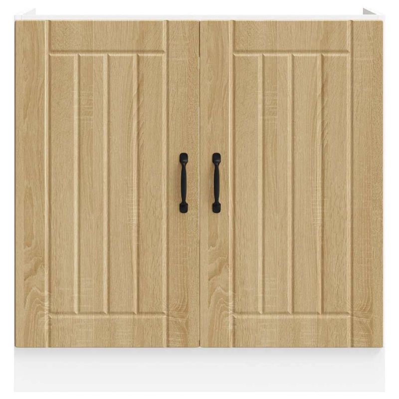 Casa si Gradina - Mobilier - Comode si corpuri - Corpuri bucatarie - Dulap baza pentru chiuveta „Lucca” Lemn prelucrat stejar Sonoma, model 1x dulap inferior (2 uși), mărime 80x46x81.5 cm - Infinity.ro