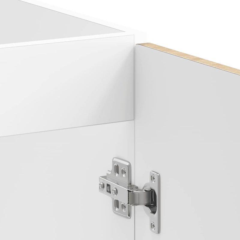 Casa si Gradina - Mobilier - Comode si corpuri - Corpuri bucatarie - Dulap baza pentru chiuveta „Lucca” Lemn prelucrat stejar Sonoma, model 1x dulap inferior (2 uși), mărime 80x46x81.5 cm - Infinity.ro