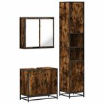Casa si Gradina - Mobilier - Seturi de mobilier - Seturi baie - Set mobilier de baie, 3 piese, stejar fumuriu, lemn prelucrat - Infinity.ro