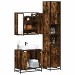Casa si Gradina - Mobilier - Seturi de mobilier - Seturi baie - Set mobilier de baie, 3 piese, stejar fumuriu, lemn prelucrat - Infinity.ro
