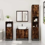 Casa si Gradina - Mobilier - Seturi de mobilier - Seturi baie - Set mobilier de baie, 3 piese, stejar fumuriu, lemn prelucrat - Infinity.ro