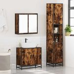 Casa si Gradina - Mobilier - Seturi de mobilier - Seturi baie - Set mobilier de baie, 3 piese, stejar fumuriu, lemn prelucrat - Infinity.ro