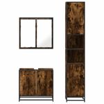 Casa si Gradina - Mobilier - Seturi de mobilier - Seturi baie - Set mobilier de baie, 3 piese, stejar fumuriu, lemn prelucrat - Infinity.ro