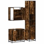 Casa si Gradina - Mobilier - Seturi de mobilier - Seturi baie - Set mobilier de baie, 3 piese, stejar fumuriu, lemn prelucrat - Infinity.ro