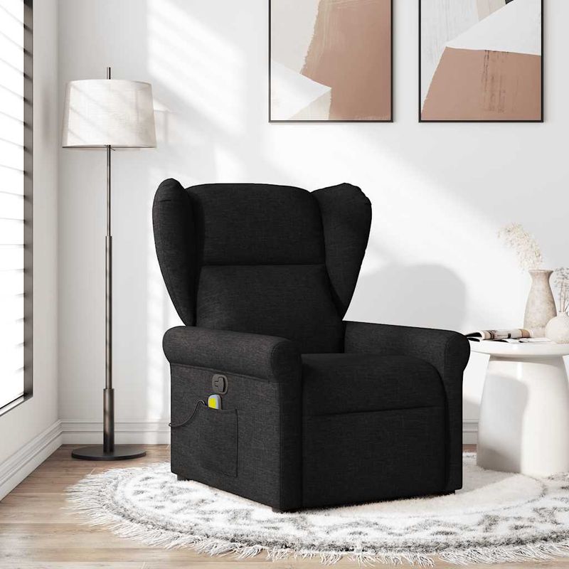 Ingrijire personala si Cosmetice - Sanatate si wellness - Articole wellness - Fotolii de masaj - Fotoliu de masaj rabatabil, negru, material textil - Infinity.ro